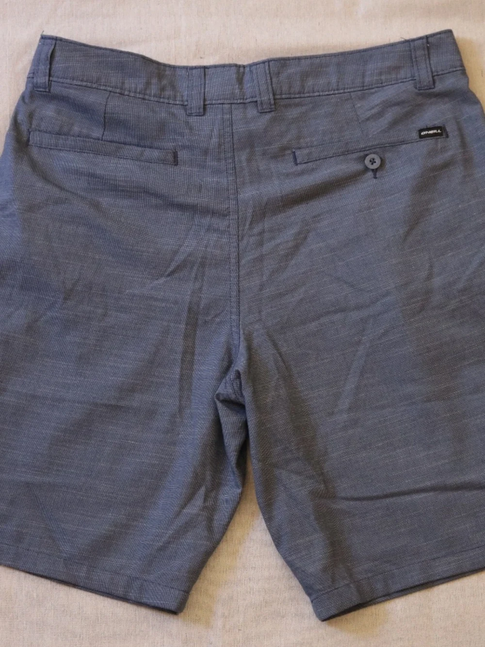 O'Neill Men's Size 34 Blue Chambray Flat Front Chino Walk Shorts Casual Preppy